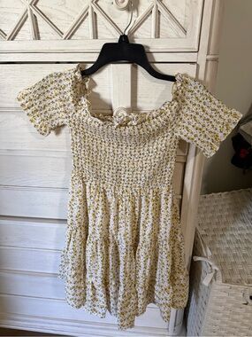 miami White Dress with Yellow Floral Print from Francesca’s